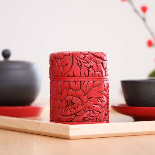 村上木彫堆朱 藤井漆工 茶筒 伝統工芸品 木製 茶筒 | MUKU工房