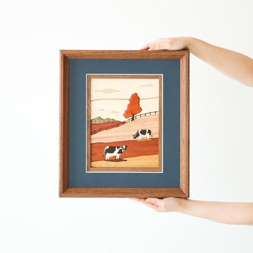 旭川クラフト Pecker 工房ペッカー YO 寄せ木絵 牧場 国産クラフト