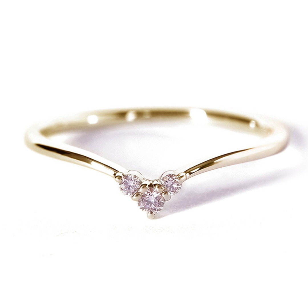 ビズー公式】ピンクダイヤモンド 18K PT リング トロワ | 希少石カラー