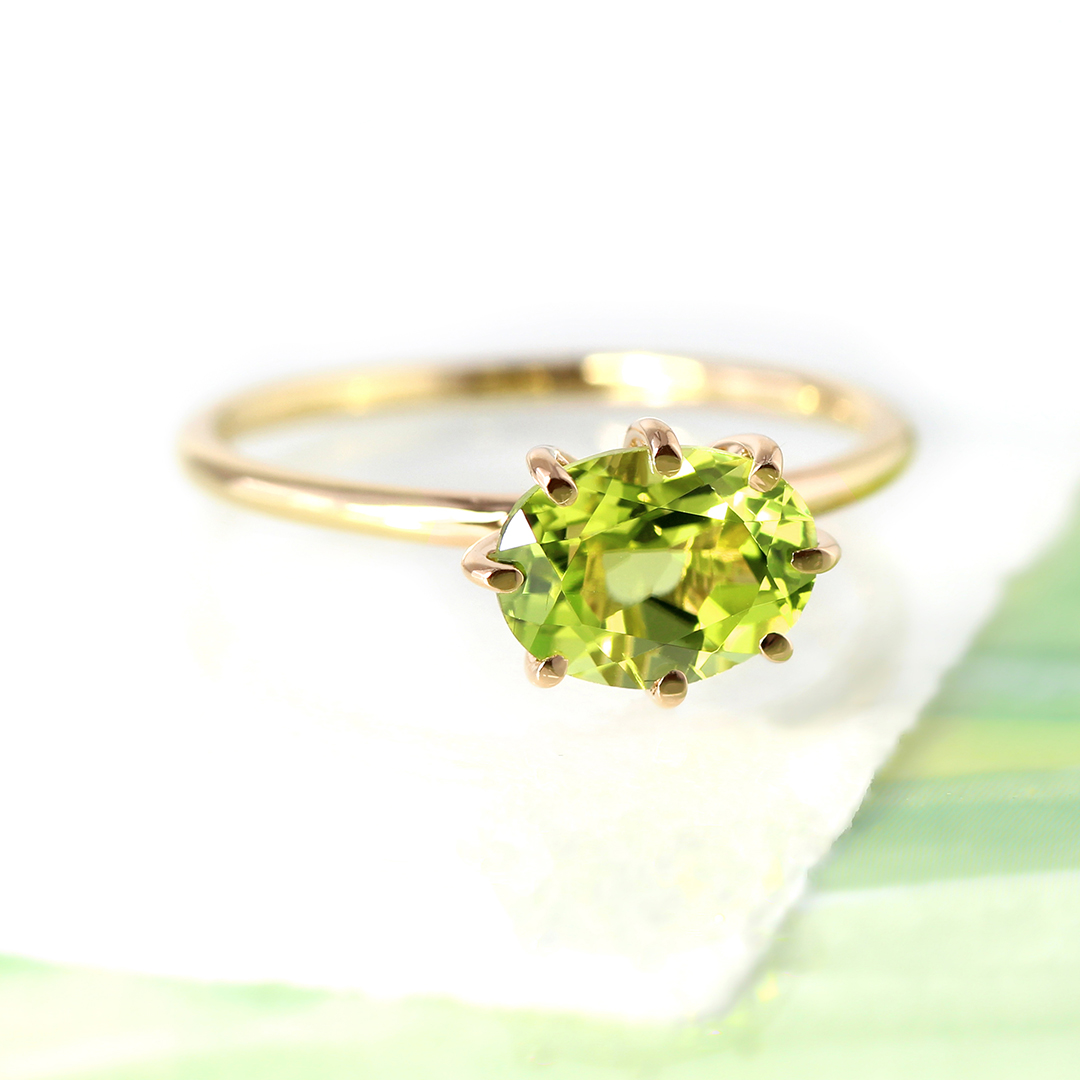 ビズー公式】ペリドット K18(18金) リング セパージュ | 希少石カラー