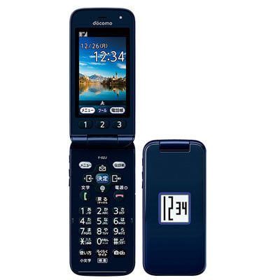 SIMロック解除済】docomo らくらくホン F-02J ネイビー|中古ガラケー