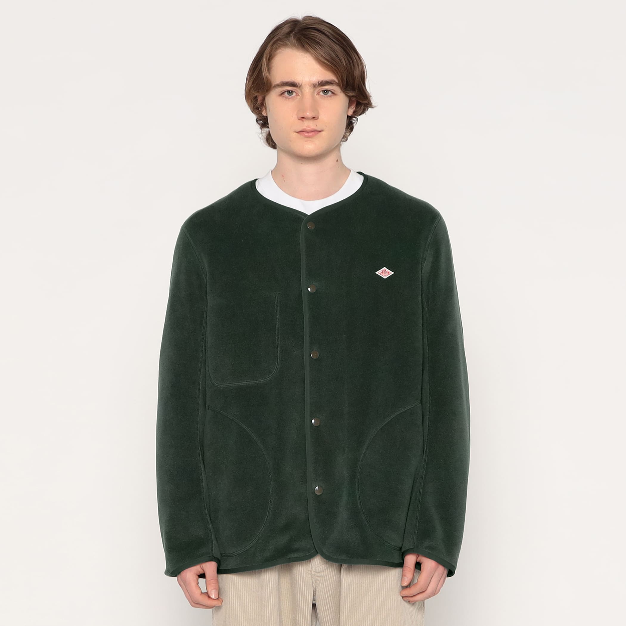 DANTON MEN'S FLEECE COLLARLESS JACKET