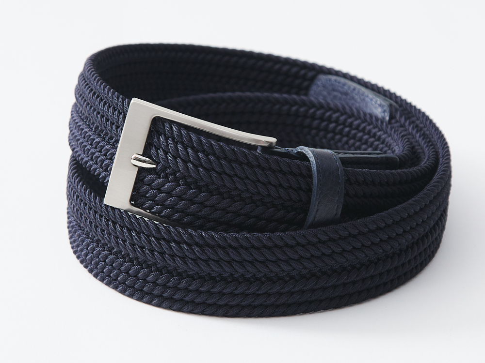 熟成ラバーメッシュベルト with トスカーナレザー/ネイビー