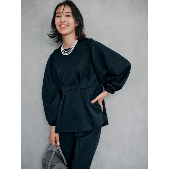 nissen]花びら衿ブラウスセットアップパンツスーツ | KOBUNSHA SELECT