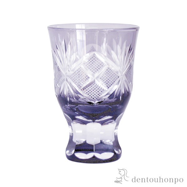 魚子切子 酒杯 紫 江戸紫切子 / 田島硝子 ぐいのみ 盃 酒器 セット
