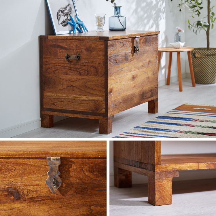 西海岸風 トランクボックス 木箱 幅76cm トランクBOX 木製 大容量収納