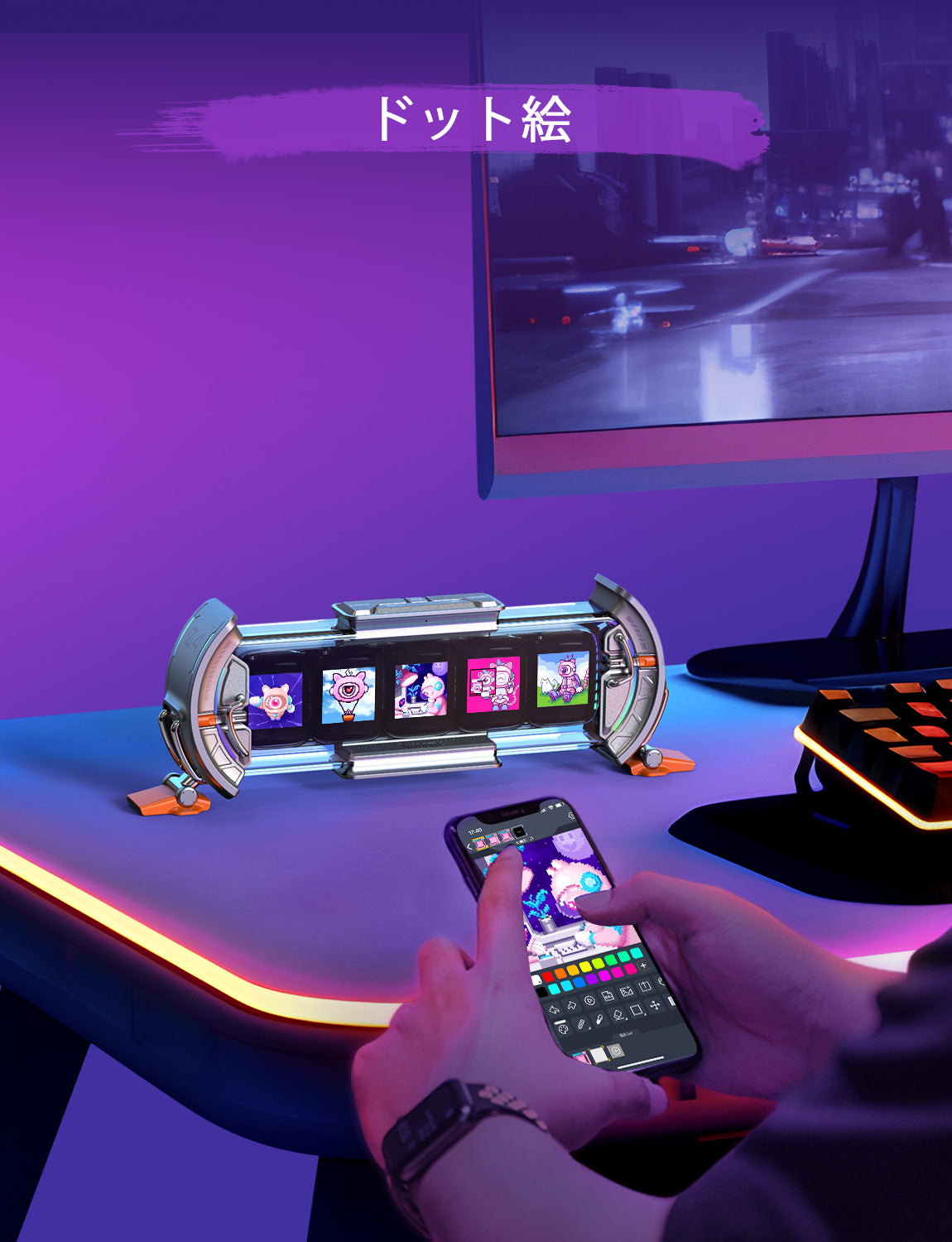 Divoom Times Gate 置き時計 おしゃれ デジタル ピクセルアート/アプリ