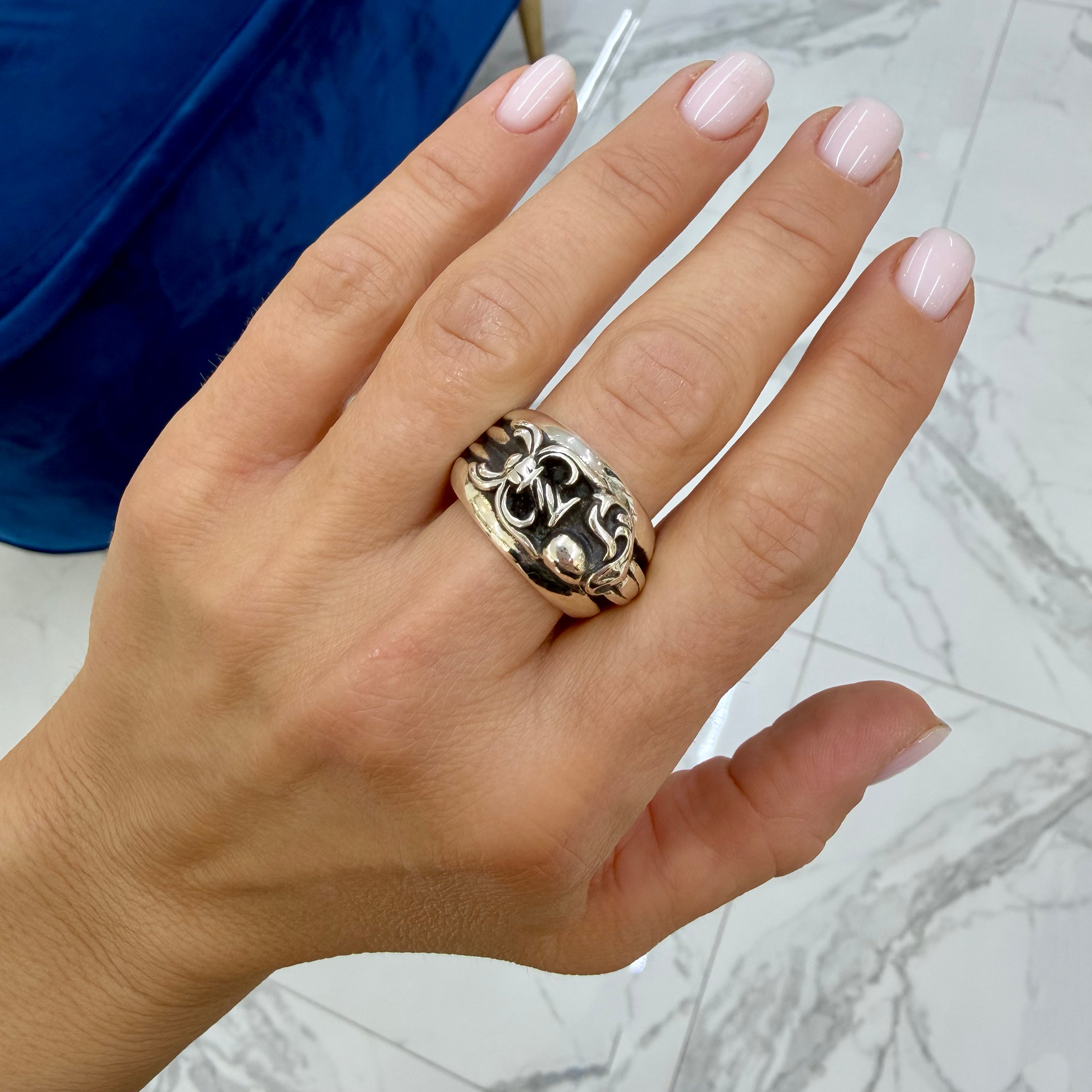 Men's Vintage 1995 Chrome Hearts Dagger Heart 925 Sterling Silver Band