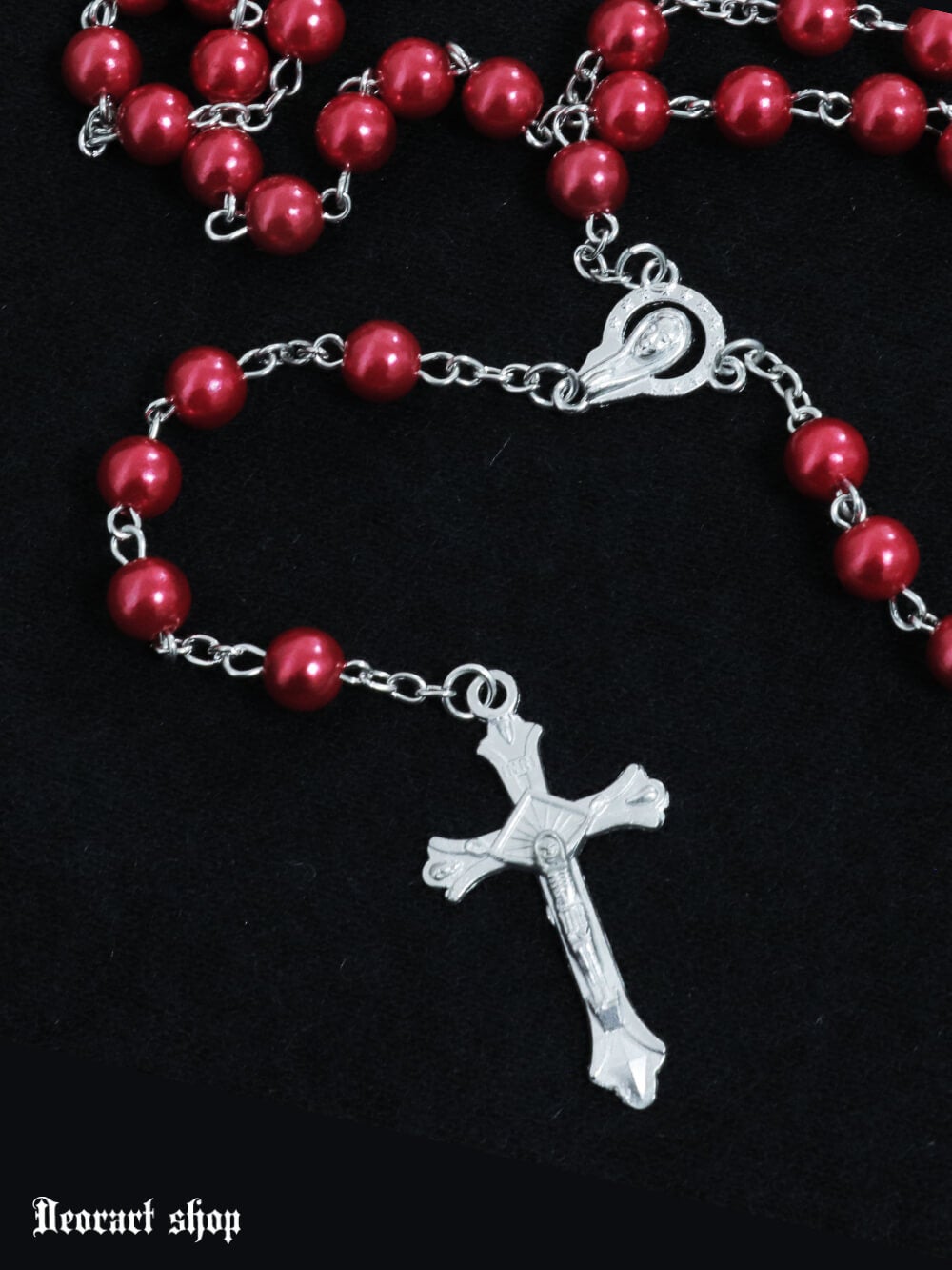 BY1114 ロザリオ・ロングネックレス[WINE] | Deorart shop