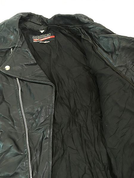 古着 70s USA製 BROOKS 本革 レザー ダブル ライダース ジャケット 40