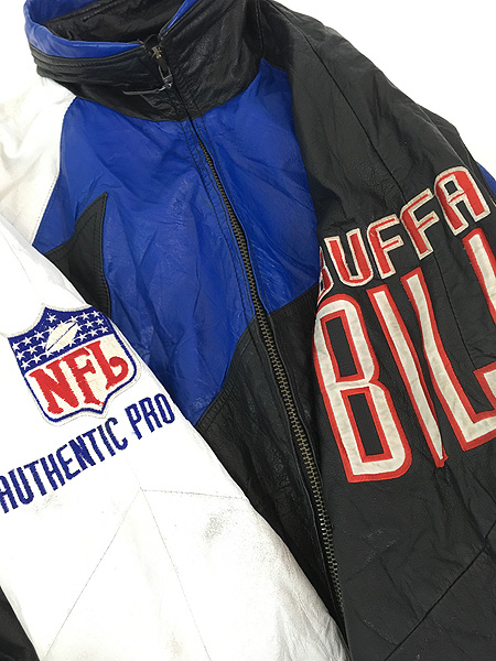 古着 90s NFL Buffalo Bills ビルズ 本革 オールレザー スタジアム