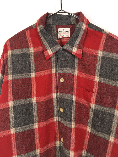 古着 60s Macy Associate's 好配色 チェック 開襟 ボックス
