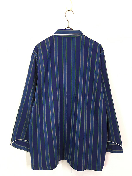 古着 90s Christian Dior マルチ ストライプ 開襟 コットン パジャマ