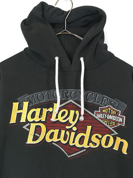 古着 90s HARLEY DAVIDSON 時計 BIG ロゴ スウェット パーカー L 古着