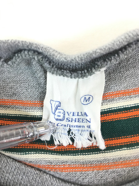 古着 60s Velva Sheen 「Creighton」 オールド マルチ ボーダー T