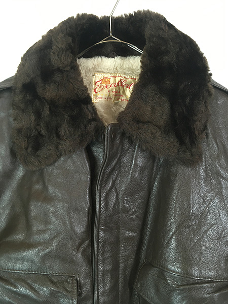 古着 70-80s Excelled G-1タイプ ボア ライナー 本革 レザー フライト