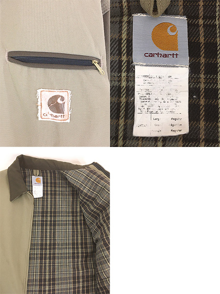 古着 00s Carhartt レアカラー!! TAN 裏地 チェック タン ダック