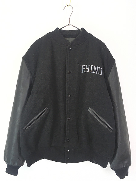 古着 80s USA製 BUTWIN ブラック タイガー 刺しゅう 本革 レザー