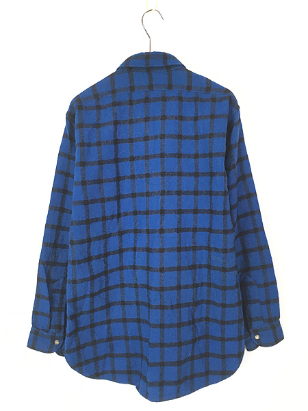 古着 80s USA製 Pendleton ブラック×ブルー チェック ウォッシャブル