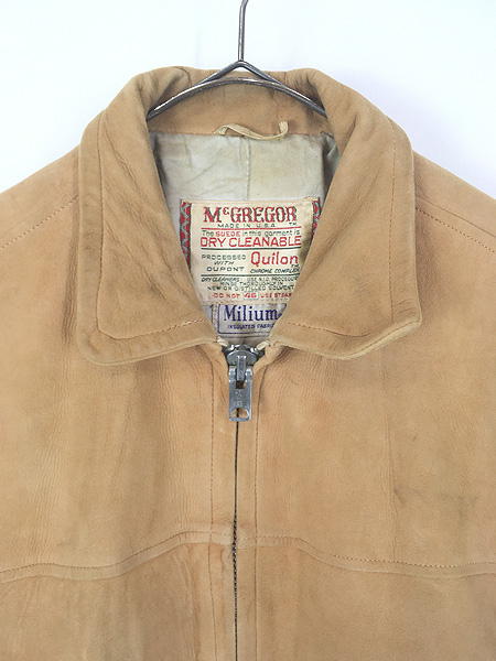 古着 50s USA製 McGREGOR 本革 スエード レザー スポーツ ジャケット