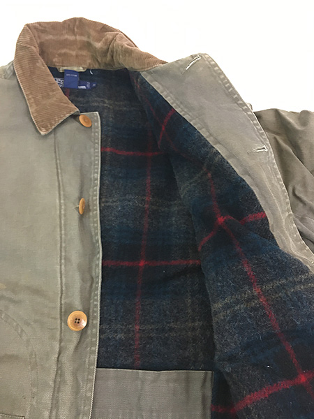 古着 90s Polo Ralph Lauren ウール ブランケット 襟 コーデュロイ