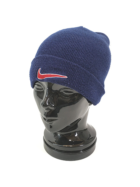 雑貨 古着 90s NIKE スウォッシュ 刺しゅう アクリル ニット ビーニー