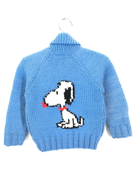 キッズ 古着 70s Snoopy スヌーピー ハンドメイド ヘビー ニット