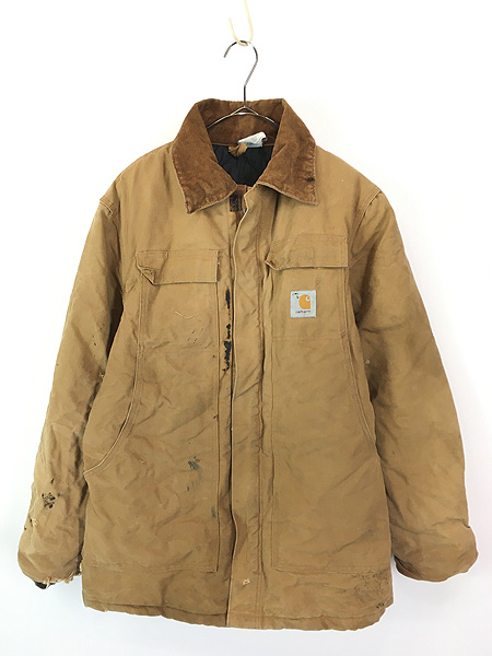 古着 80s USA製 Carhartt ブラウン ダック パデット トラディショナル