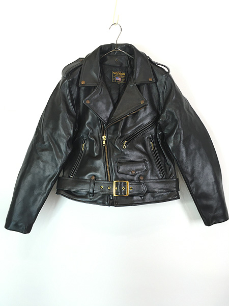 古着 00s USA製 Vanson C2 本革 カウハイド レザー ダブル ライダース