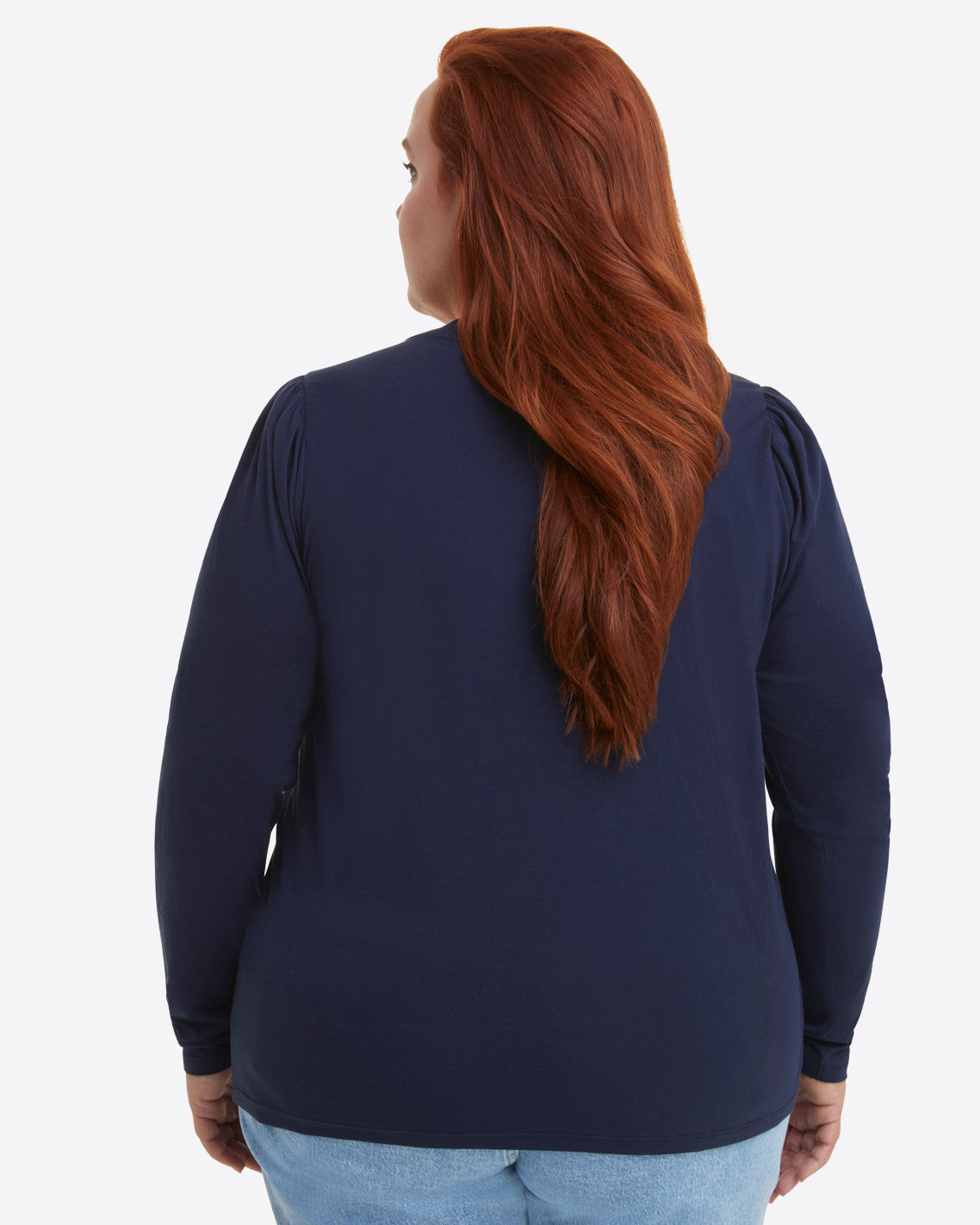 Long-Sleeve Easy Knit Top in Navy – Draper James