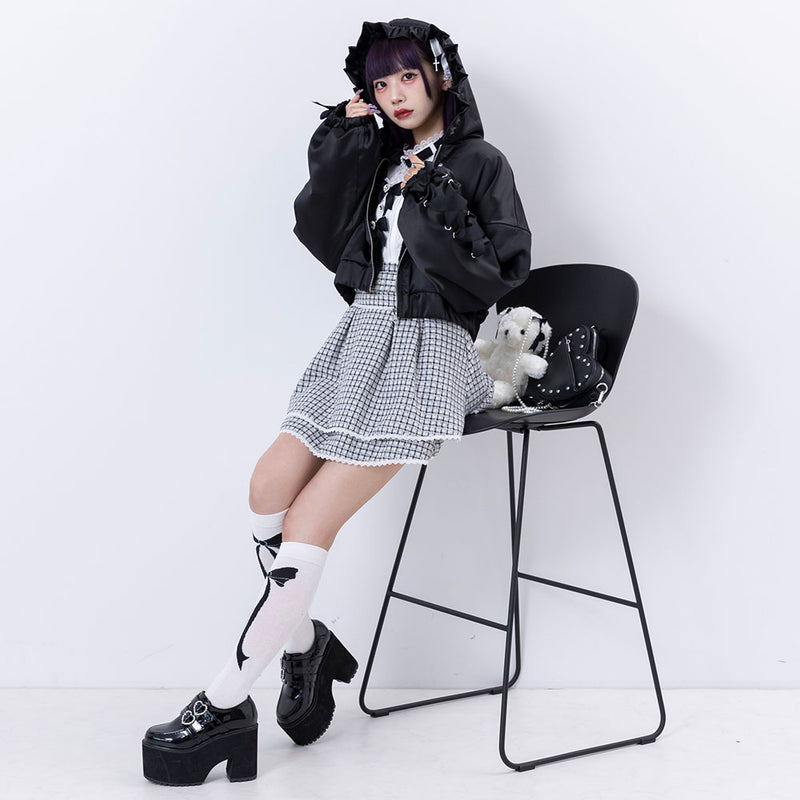 ショートリバーシブルリボンブルゾン – レディースファッション通販の