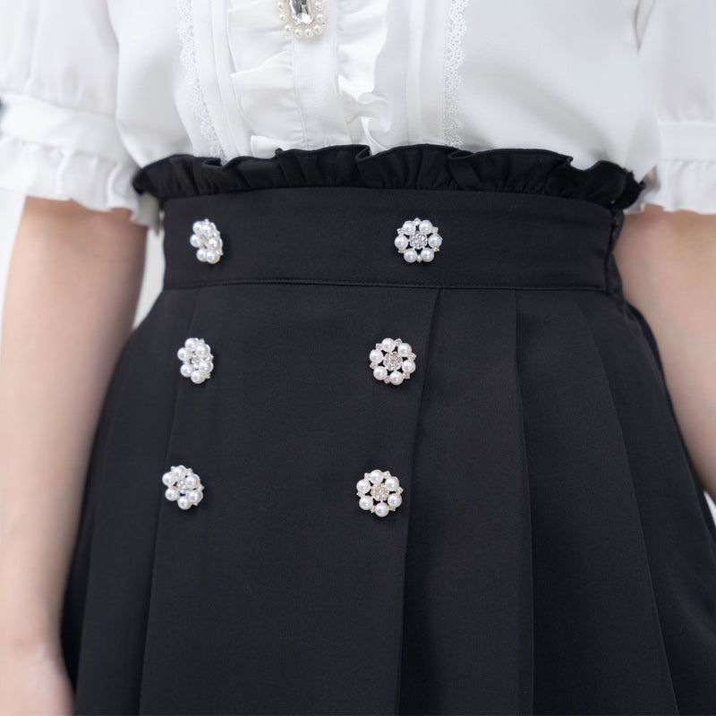 ビッグリボンビジュープリーツスカート – レディースファッション通販