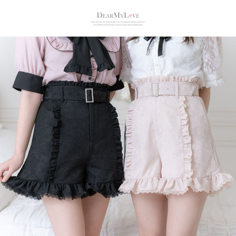 パールバックルジャガードショートパンツ – レディースファッション