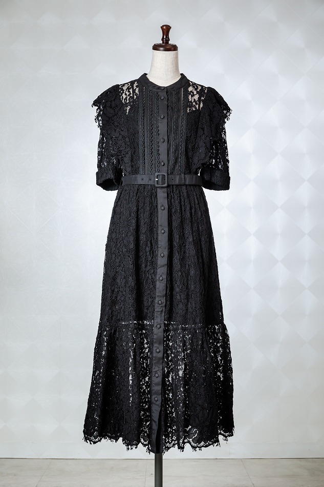 Self-portrait セルフポートレート アルゴドンブラック半袖ドレス