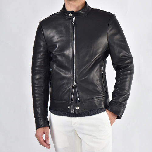 EMMETI ANDREA ラムナッパレザー 中綿 シングルライダースジャケット