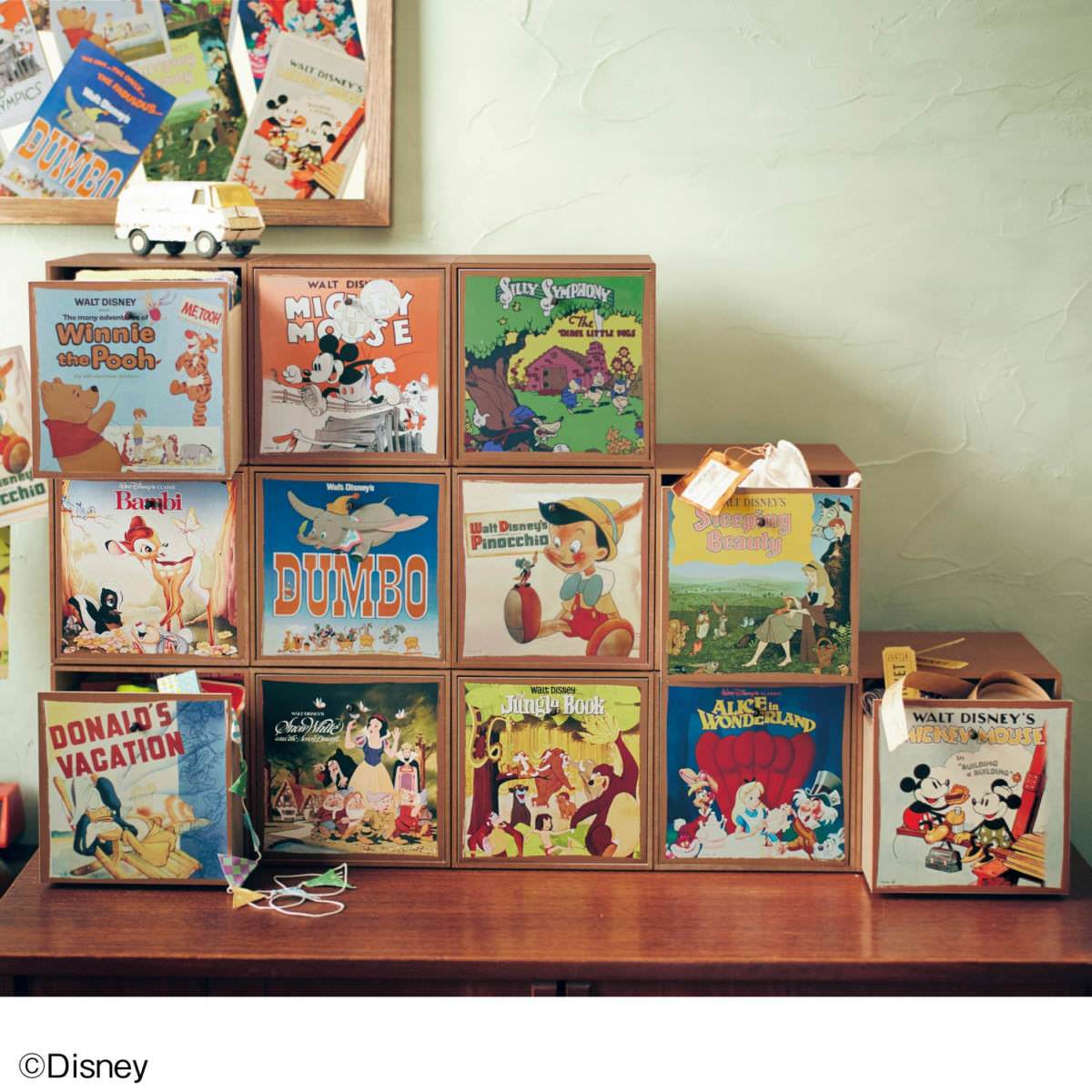 おしゃれなヴィンテージ風の収納ボックス！ベルメゾン ディズニー