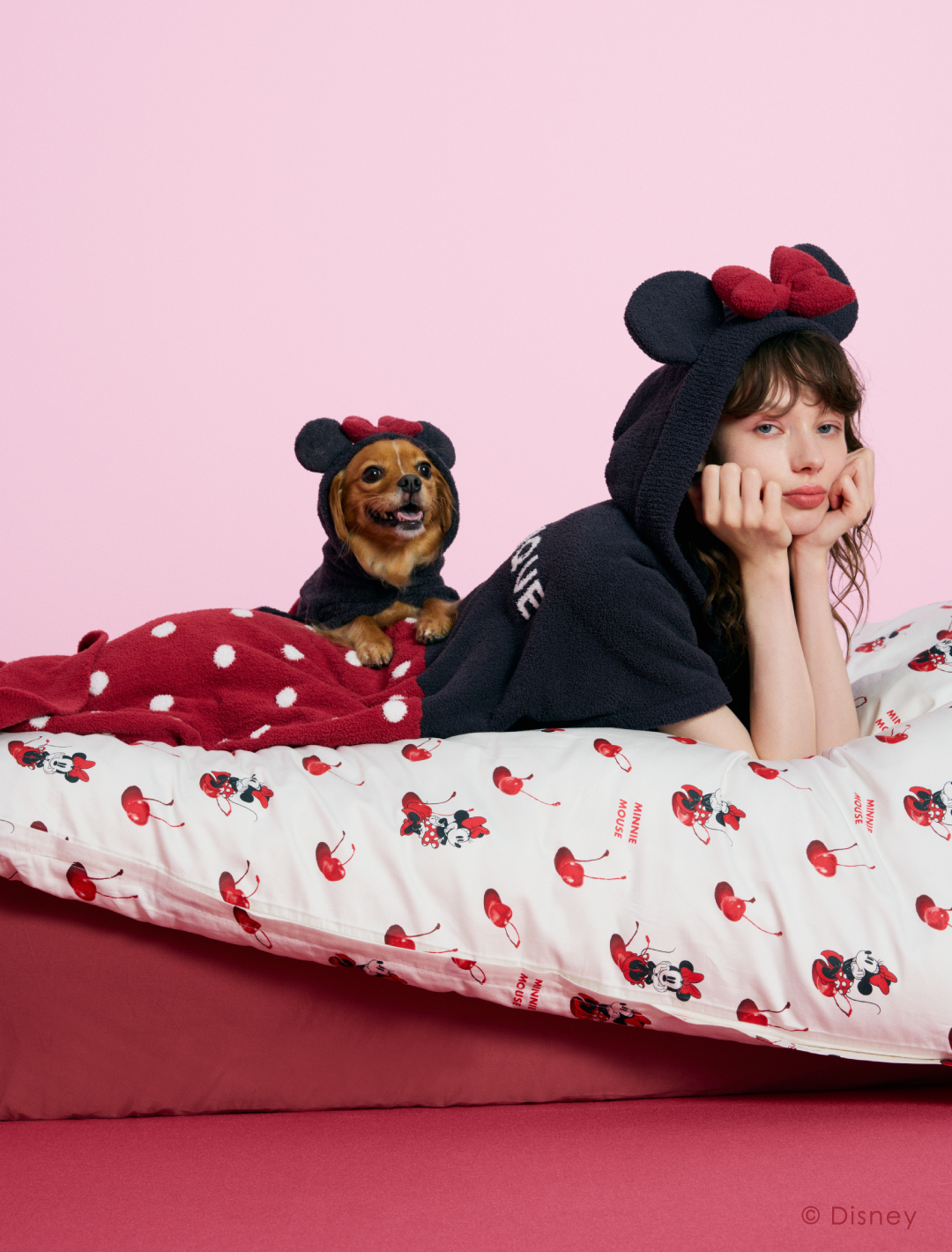 真っ赤なチェリーとミニーを組み合わせたアートのルームウェア！gelato