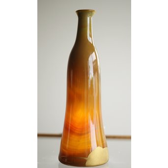 練上手黄金色江戸ガラス徳利と盃 Y028｜骨董店 のびる 古美術 骨董