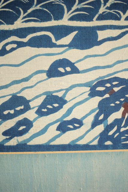 民藝運動 日下田博 藍染屏風 U234｜骨董店 のびる 古美術 骨董 和風