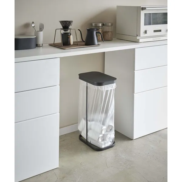 LUCE】横開き分別ゴミ袋ホルダー ルーチェ (ブラック): 周辺小物