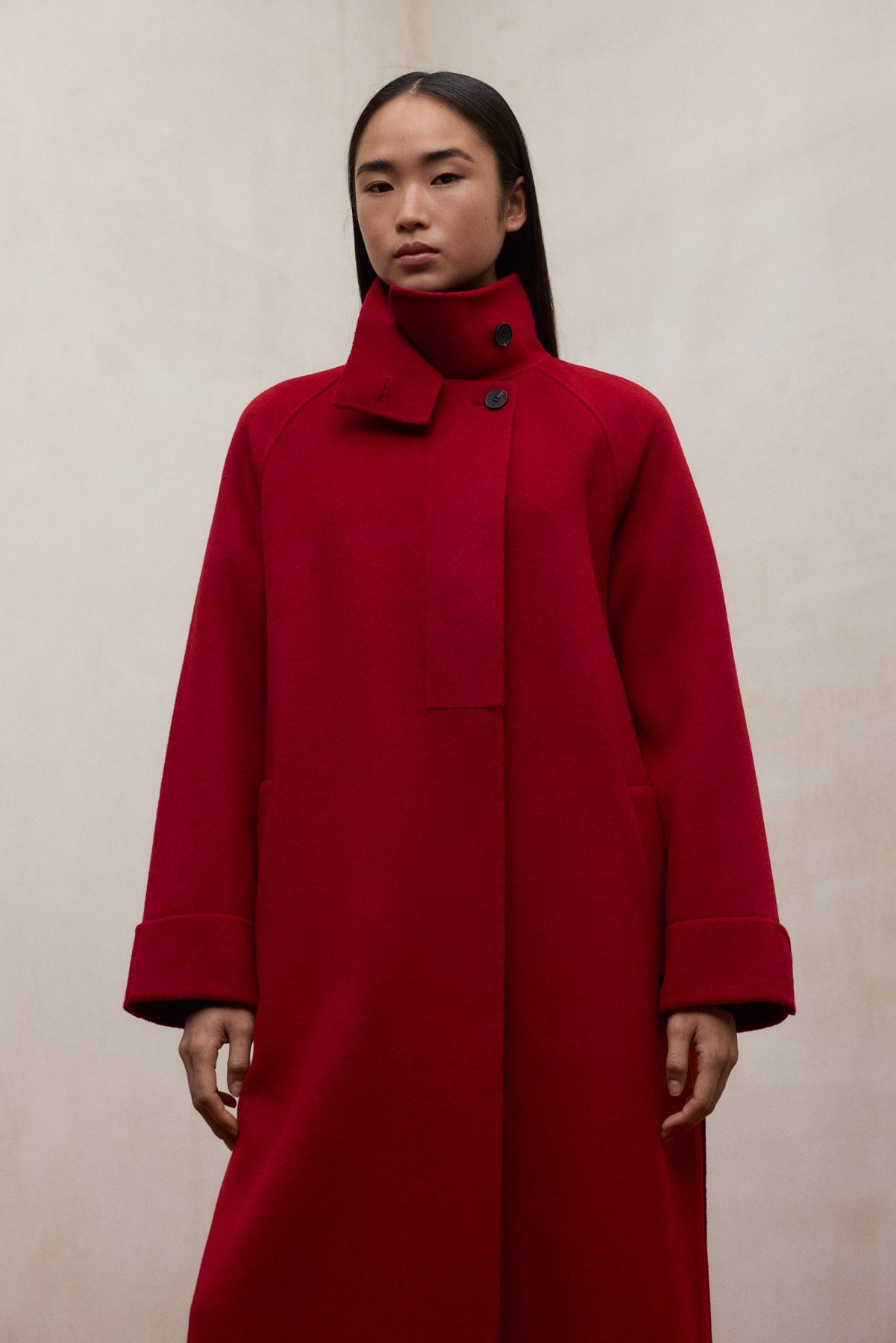 RED LORA COAT FOR WOMEN | ECOALF