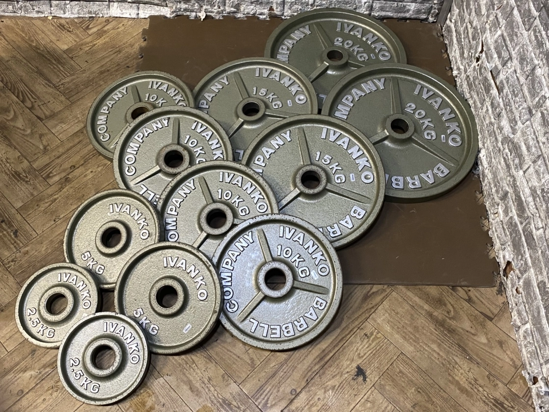 IVANKO/イヴァンコ「107.5Kgセット」オリンピックプレートセットを出張