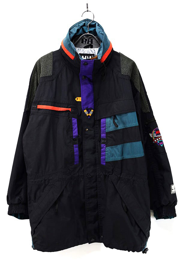 Used 90s Helly Hansen EQUIPE Helly-Tech Black Nylon Gimmick Jacket