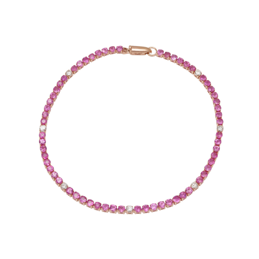 K18ピンクゴールド ピンクサファイア ダイヤモンド テニス