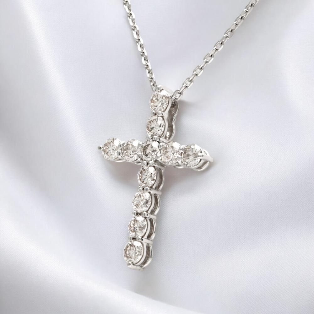 プラチナ950 プラチナ850 ダイヤモンド クロス ネックレス J369620