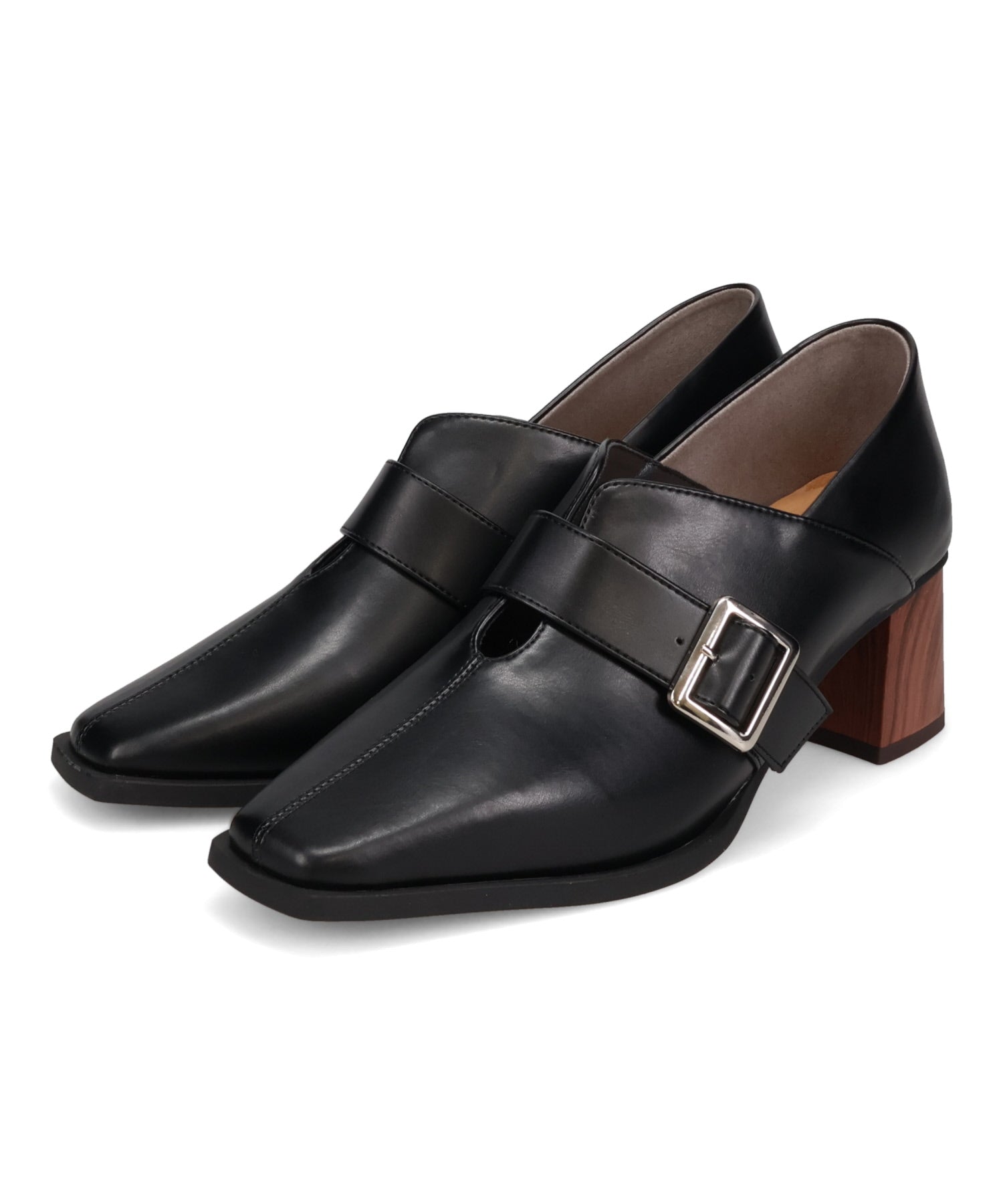 カタログ掲載アイテム】ウッドヒールベルトパンプス/61113