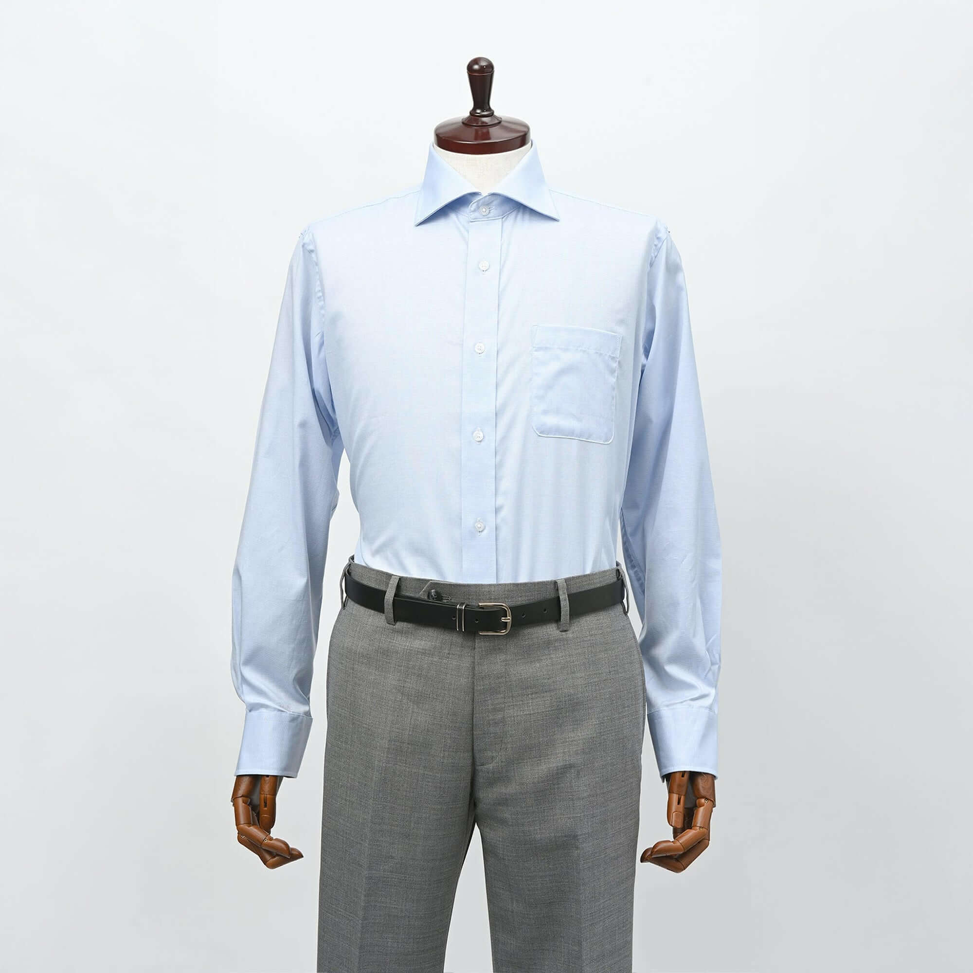 セミワイドカラー ドレス シャツ (140番双糸) サックスブルー D-901-D