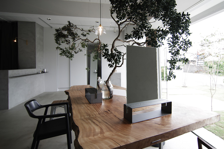 Ku中古】美容室両面鏡セット面 木製アンティーク 1台 その2 ヘアサロン