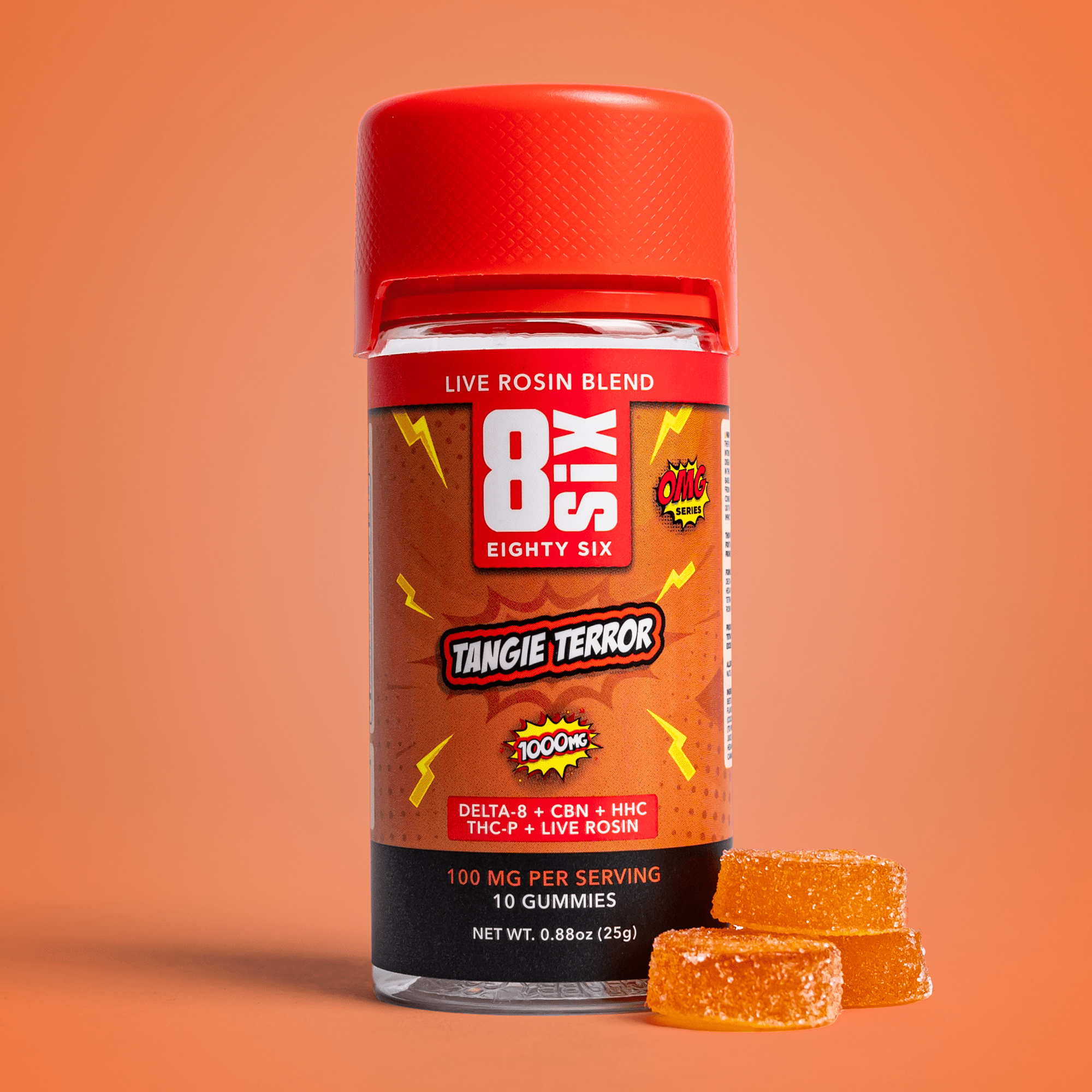 Tangie Terror Live Rosin Gummies | GMO-Free | Eighty Six