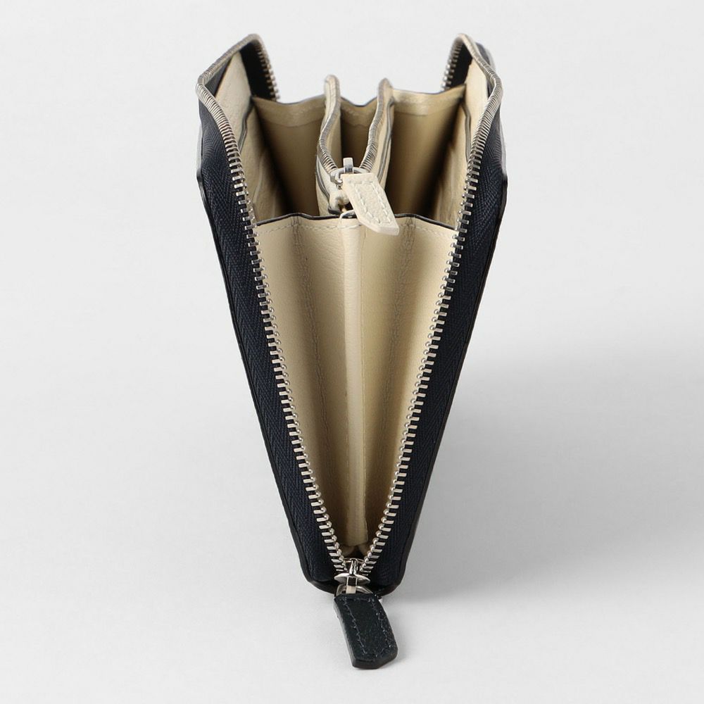 ドレスラウンドジップウォレット NAVY*WHITE | ラルコバレーノ公式通販